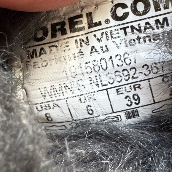 SOREL slippers GO COFFEE RUN gray leather faux fur slip on slides shoes 8 - Picture 7 of 12